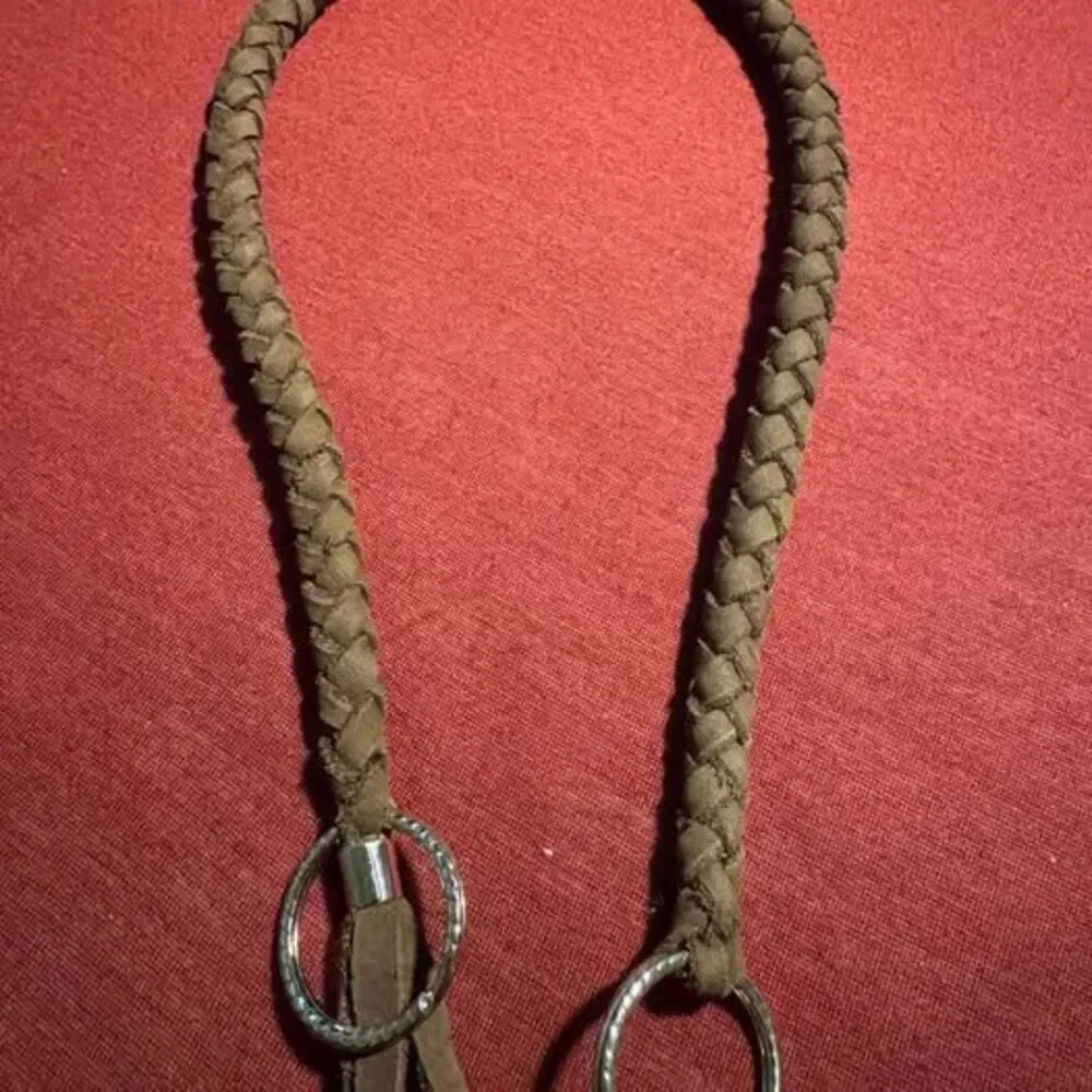 Braided Leather Wallet Lanyard Chain Long Silver Biker Trucker Handmade Brown